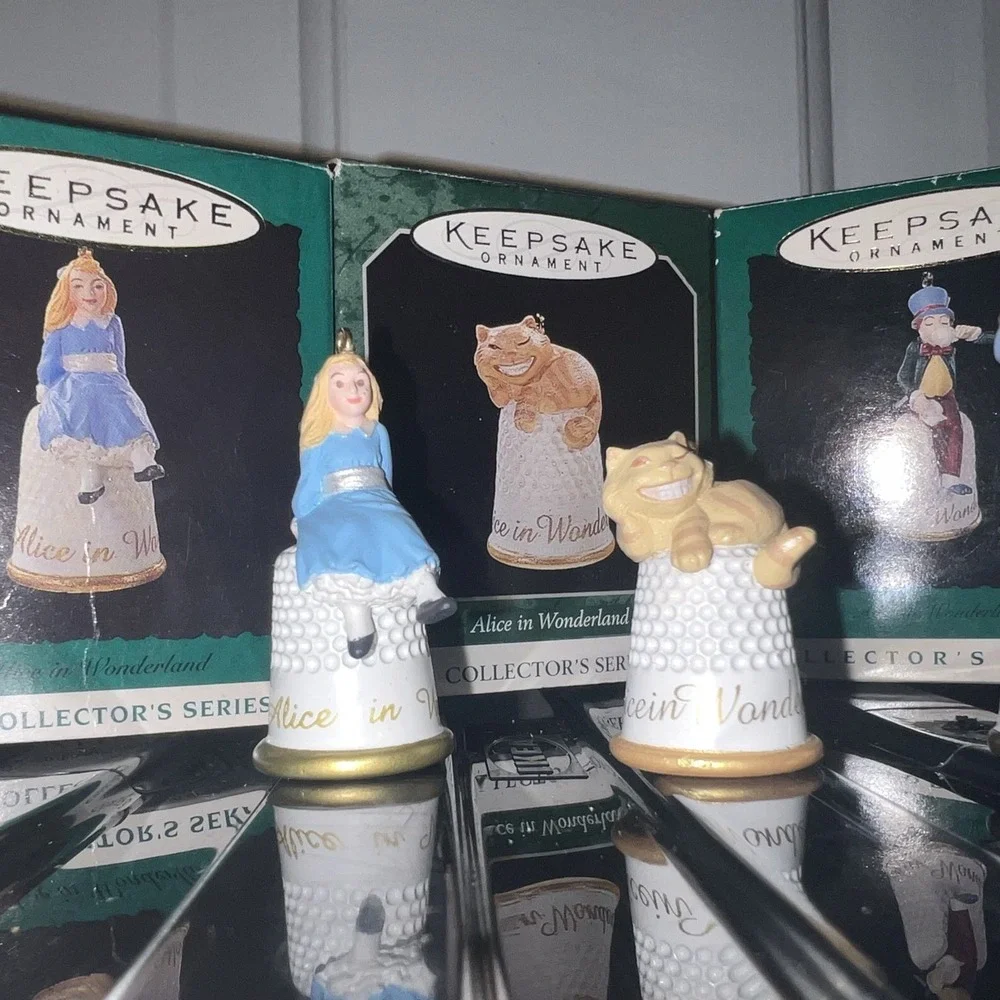 Hallmark Keepsake Mini Ornaments‎ Alice in wonderland Series Complete Set Bell